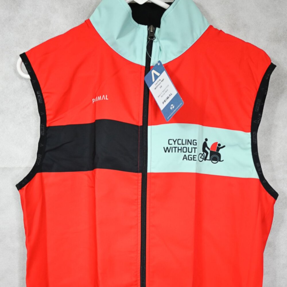 NWT Men's Primal Cycling Without Age Red Teal Bicycle Vest Size XL